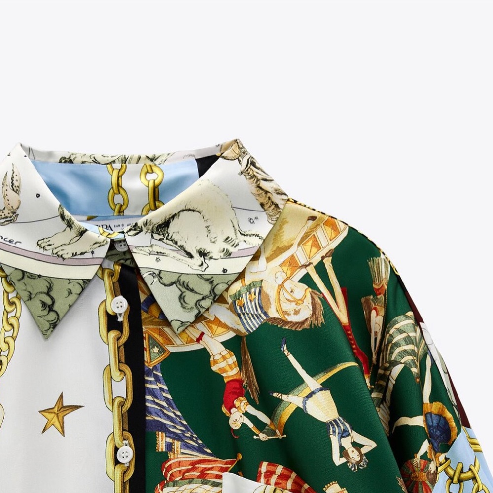 ZARA NWT Oversized Patchwork Shirt S - Picture 8 of 8